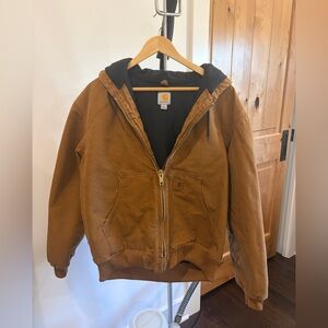 Carhartt Brown Hooded Washed Active Jacket